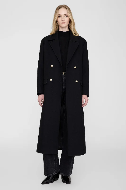Raleigh Coat - Black Anorak Windbreaker Fleece