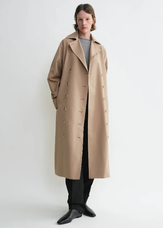 Signature trench khaki Elegant Camel Trench Coat