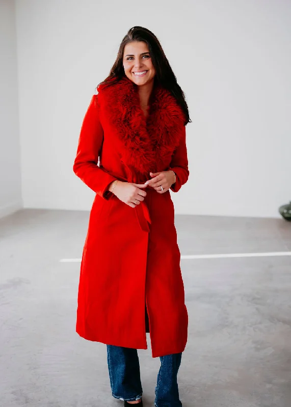 Tracie Belted Trench Coat Appliqued Beaded Sequined
