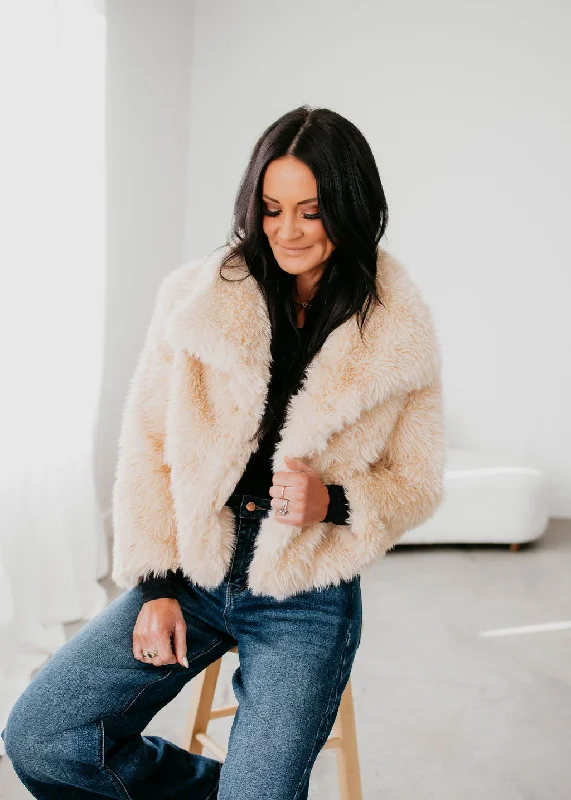 Wendie Faux Fur Coat Asymmetrical Diagonal princess