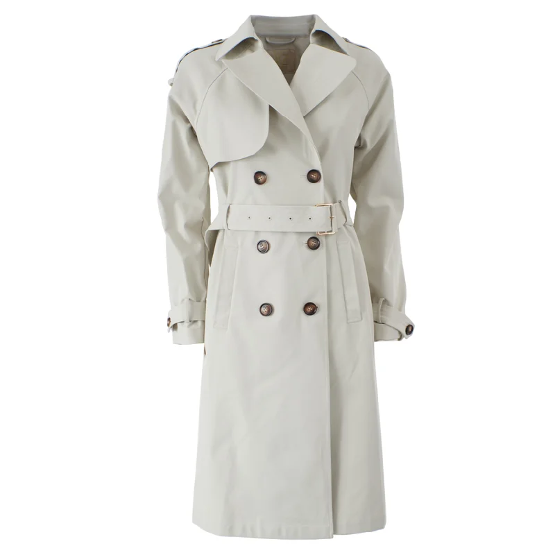 Yes Zee Trench da donna doppiopetto con cintura O402 KZ00 ecru Warm Waterproof Trench Coat