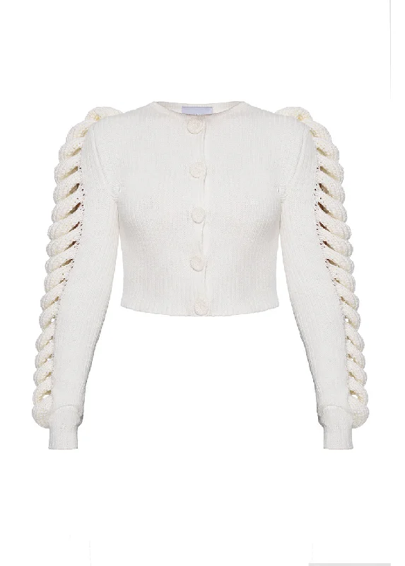 CAMELLIA CARDIGAN Mesh Cardigan Canvas Denim