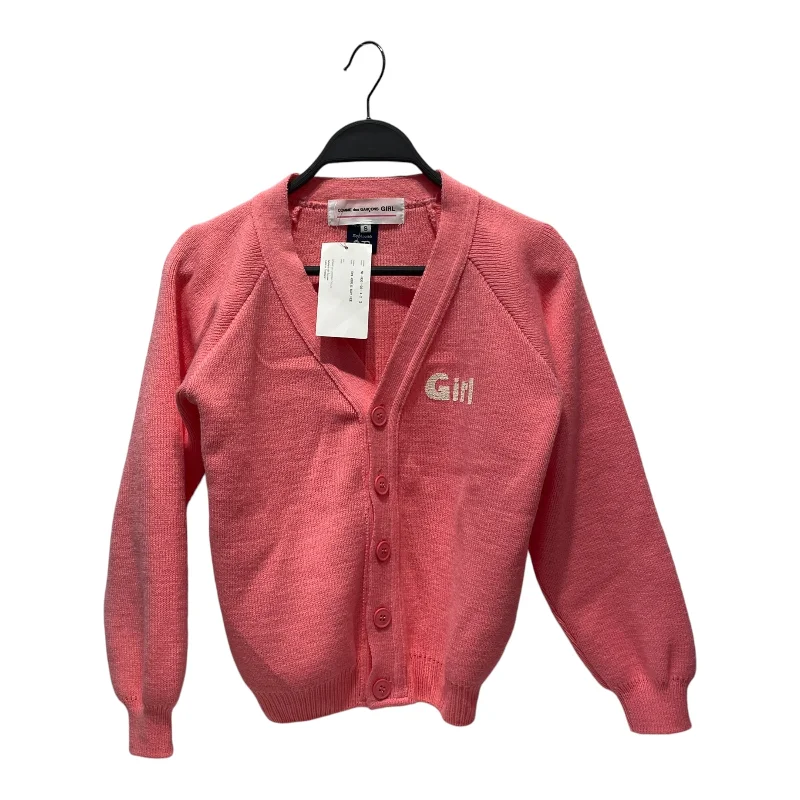 COMME des GARCONS GIRL/Cardigan/S/Acrylic/PNK/GIRL Asymmetrical,ymmetric Pencil Cardigan COMME des GARCONS GIRL/Cardigan/S/Acrylic/PNK/GIRL Asymmetrical,ymmetric Pencil Cardigan