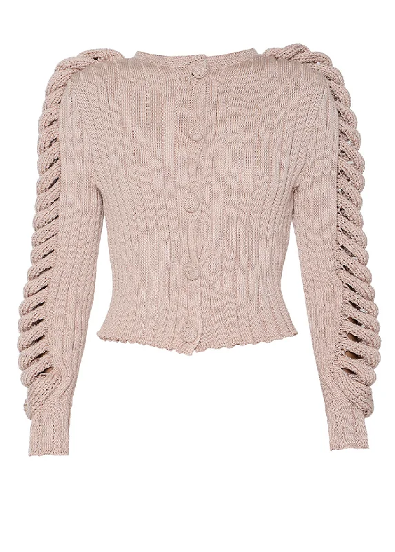 JOANA SIGNATURE SLEEVES CARDIGAN Herringbone Houndstooth Plaid