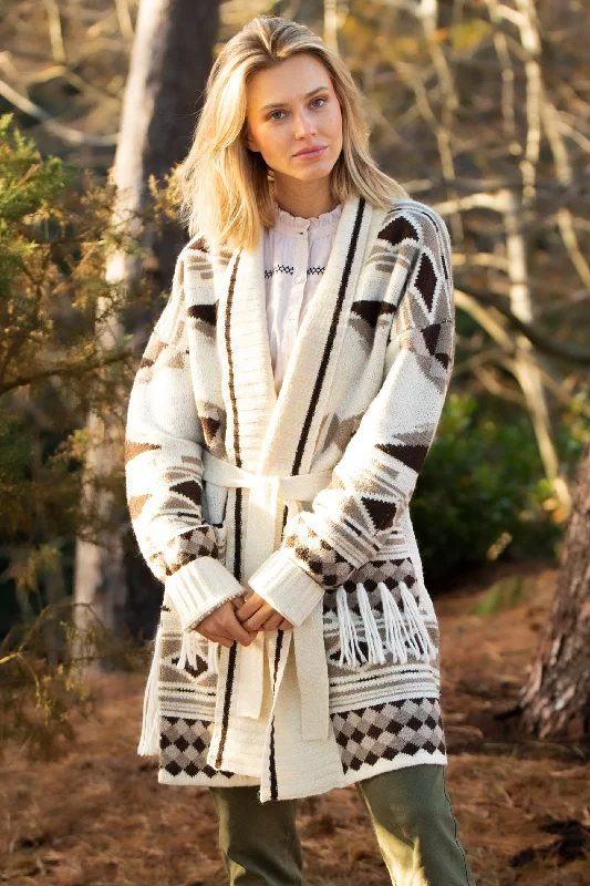 Blanket Belted Knitted Cardigan Glossy Satin Silk