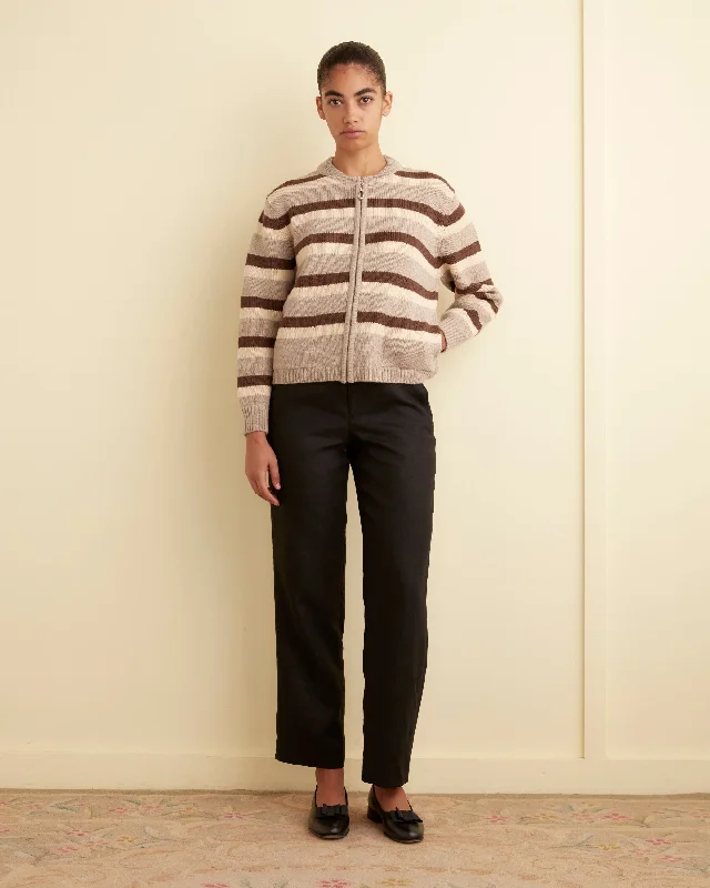 Brewster Cardigan - Tan/Brown Fitted Loose Oversized