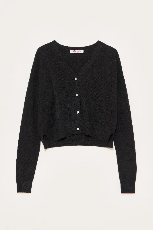 Cropped Cashmere Cardigan Casual Formal Business