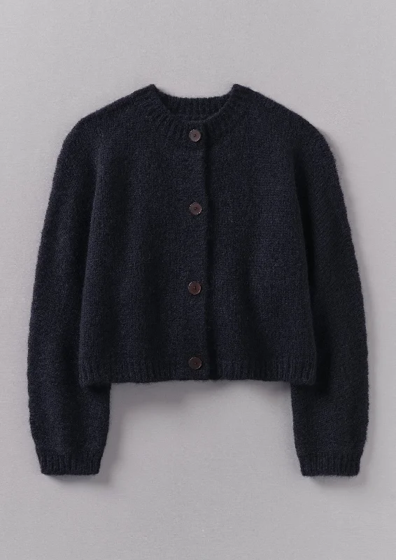 Dolman Sleeve Cardigan | Dark Navy Boxy Cardigan Fitted Cardigan A-Line