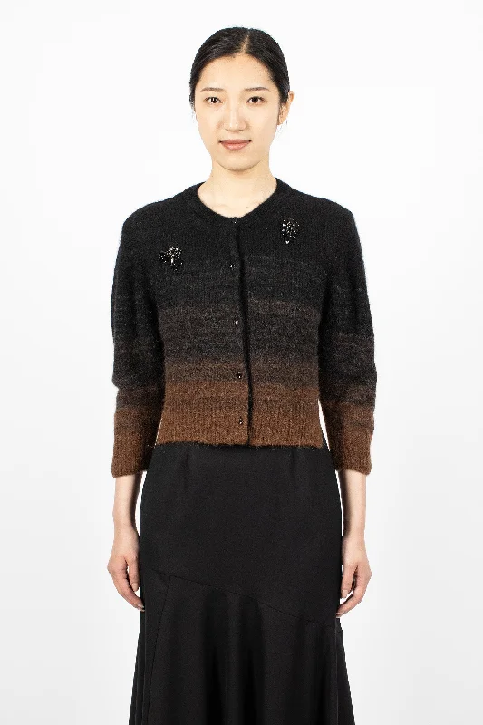 Embellished Knit Cardigan Chocolate Ombré/Jet Mesh Fabric Canvas Fabric Denim Fabric Embellished Knit Cardigan Chocolate Ombré/Jet Mesh Fabric Canvas Fabric Denim Fabric