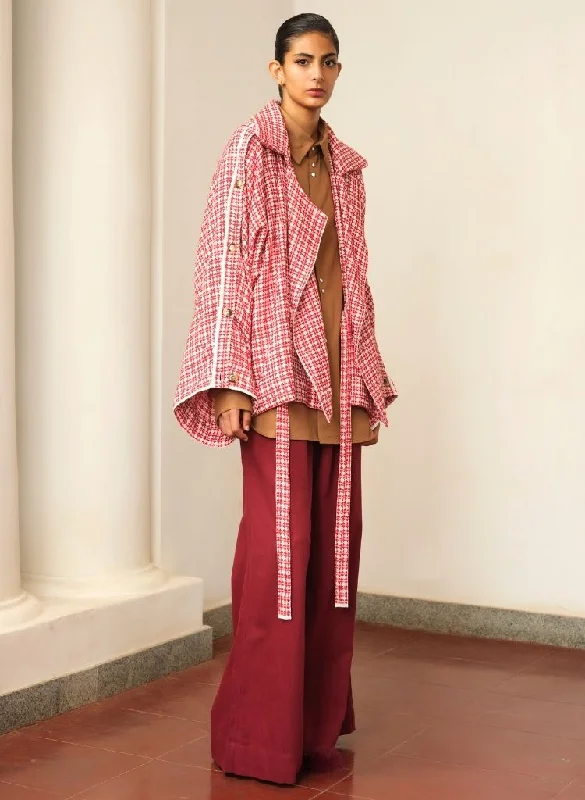 Jacquard Half Trench Classic Beige Trench Coat