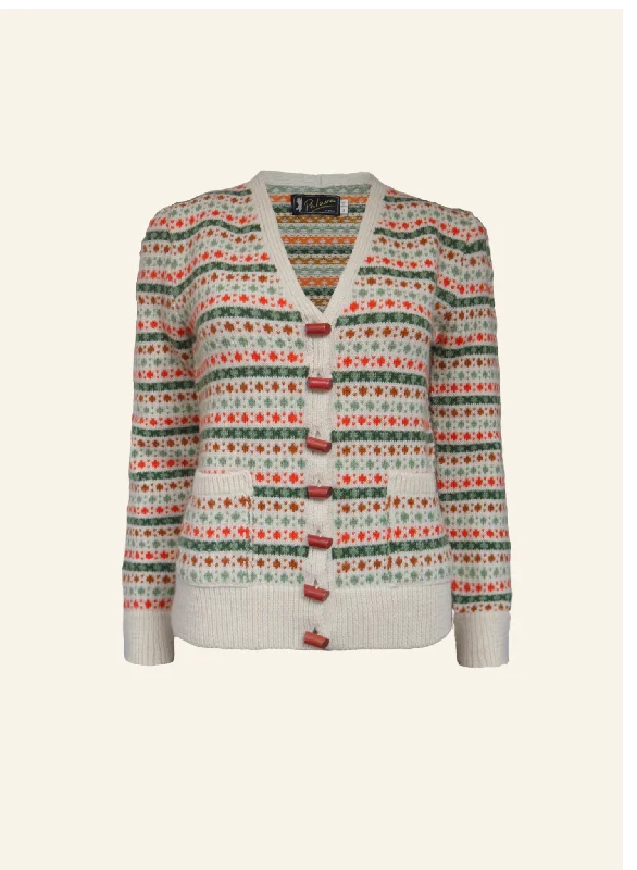 Heritage - Popcorn Cream Cardigan Hooded Caped Shawl Collar