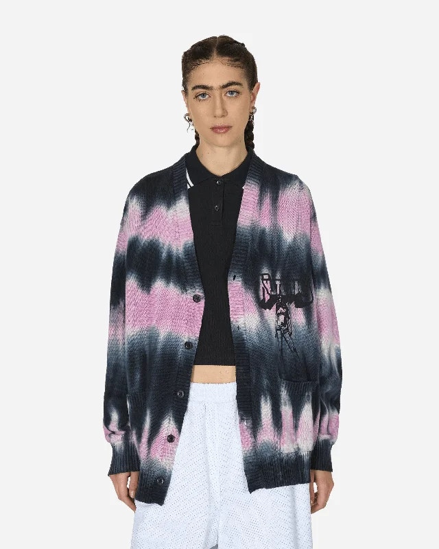 Bad As Mama Tie-Dye Cardigan Black Polka Dot Checkered Tartan