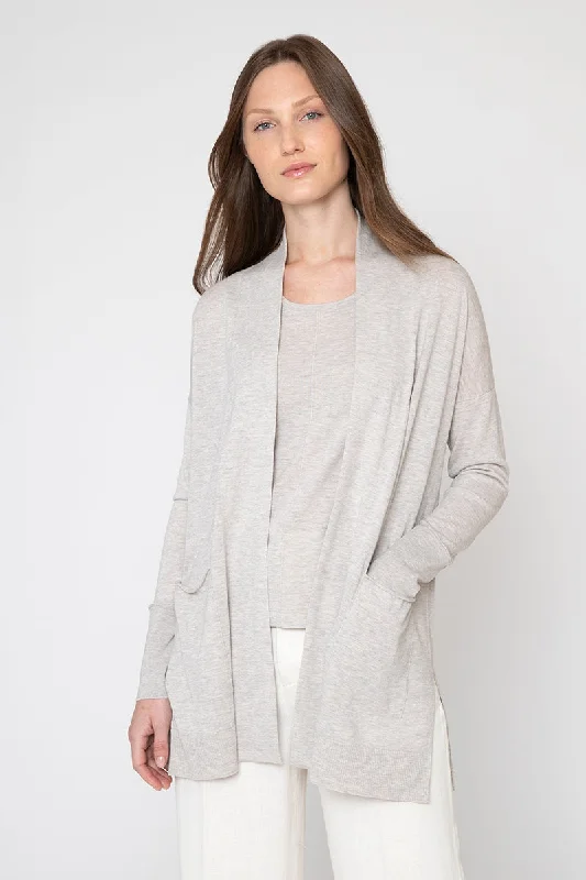 Kinross Cashmere Crop Button Cardigan Thin Thick Dense