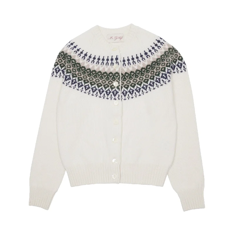 McGeorge Women's Fair Isle Cardigan Seamless Knitted Crochet