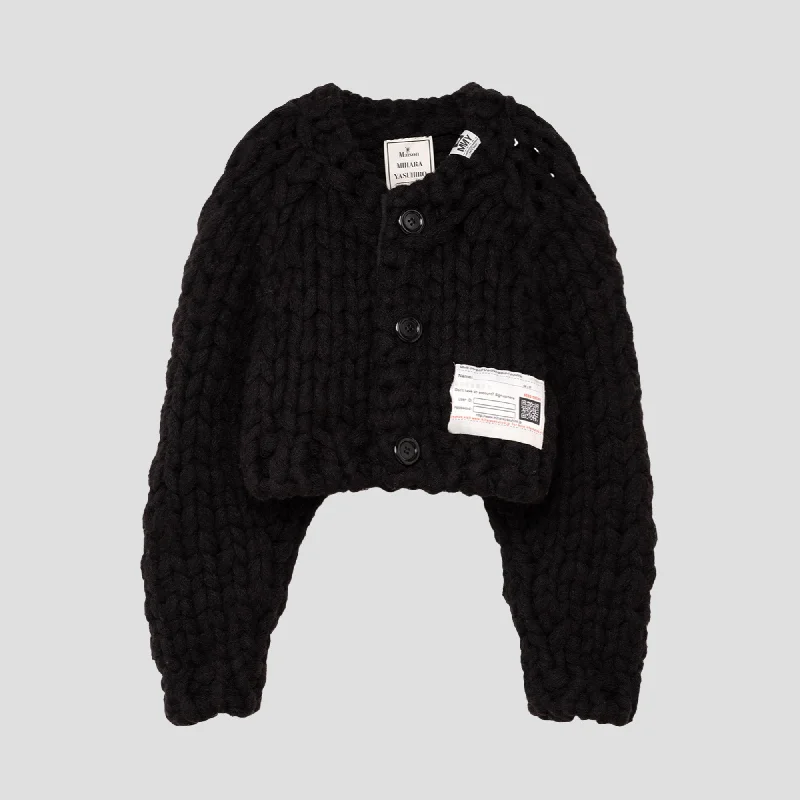 KNITTED CROPPED CARDIGAN Nylon Fabric Polyester Fabric Spandex Fabric