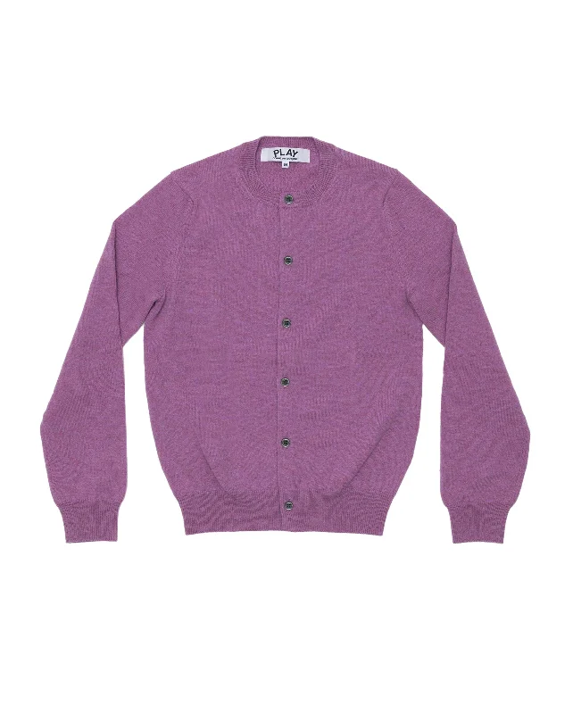 N091 SMALL HEART CARDIGAN / PURPLE Chenille Brocade Lace