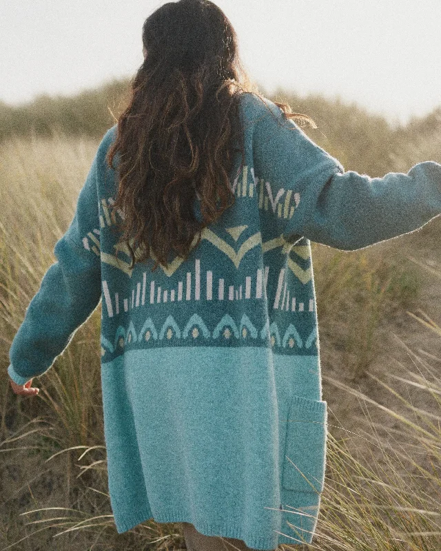 Nettle Recycled Knitted Cardigan - Arctic Lace Blend Ribbed Blend Corduroy Blend