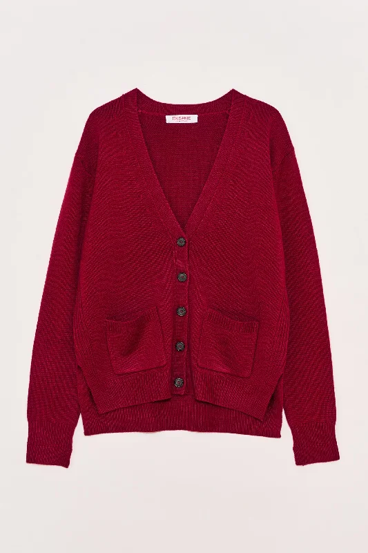 Nikki Cardigan in Cashmere Jersey Fabric Tulle Fabric Batik Fabric