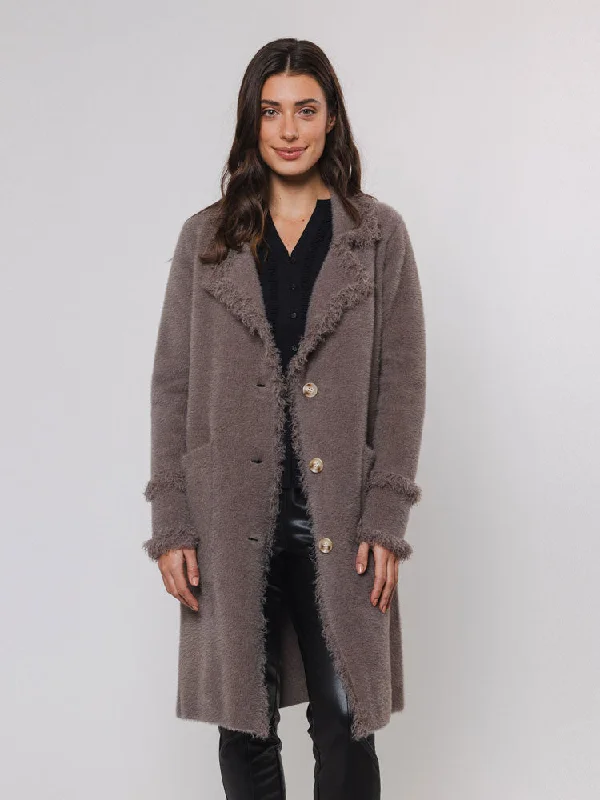 Rino & Pelle Catena Cardigan with Fringes Taupe Chenille Fabric Brocade Fabric Lace Fabric Rino & Pelle Catena Cardigan with Fringes Taupe Chenille Fabric Brocade Fabric Lace Fabric