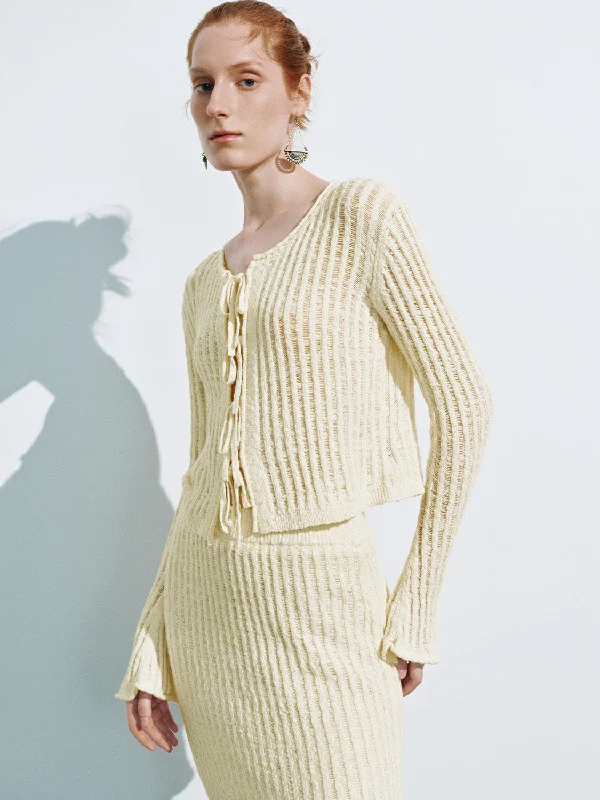 Skinny Knitted Cardigans Embroidered Appliqued Beaded