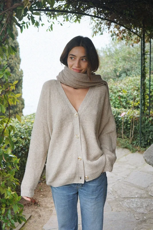 The Cashmere Muma Cardigan // Moon Notch Collar Peter Pan Collar Cowl Neck