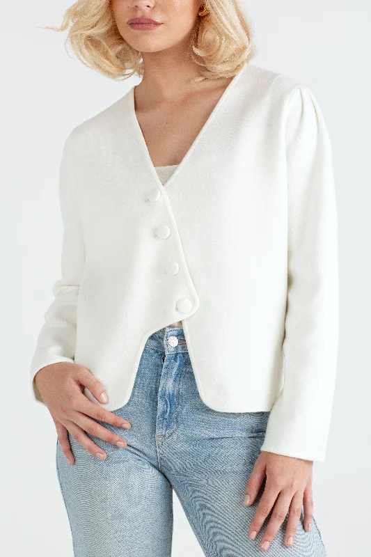 "The Clara" - Wave Cardigan (Cream) Faux Fur Fabric Real Fur Fabric Shearling Fabric "The Clara" - Wave Cardigan (Cream) Faux Fur Fabric Real Fur Fabric Shearling Fabric