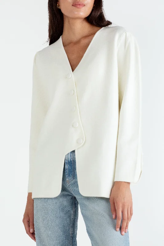 "The Clara" - Wave Cardigan Long (Cream) Oversized Loose Flowy