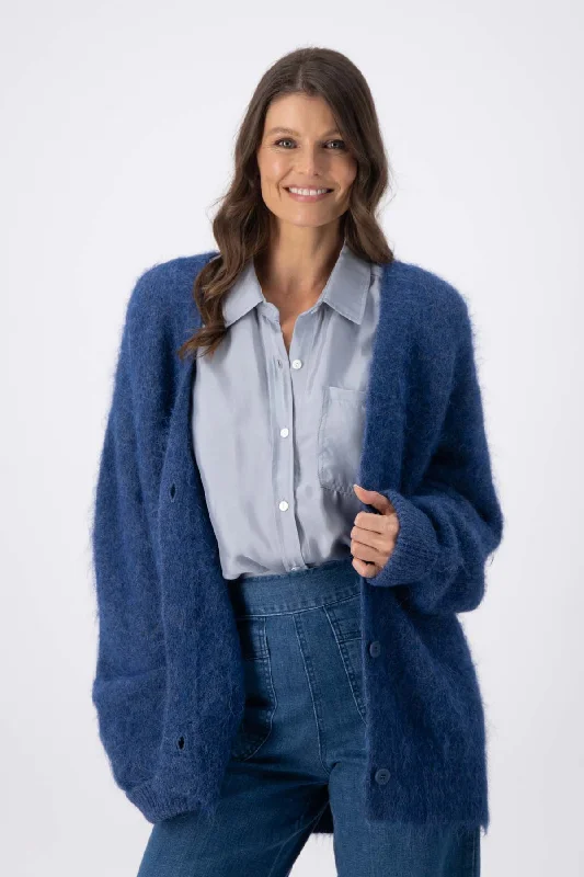 To the Moon and Back Cardigan Coat Navy in Alpaca Open Front Closed Front Wrap Front To the Moon and Back Cardigan Coat Navy in Alpaca Open Front Closed Front Wrap Front