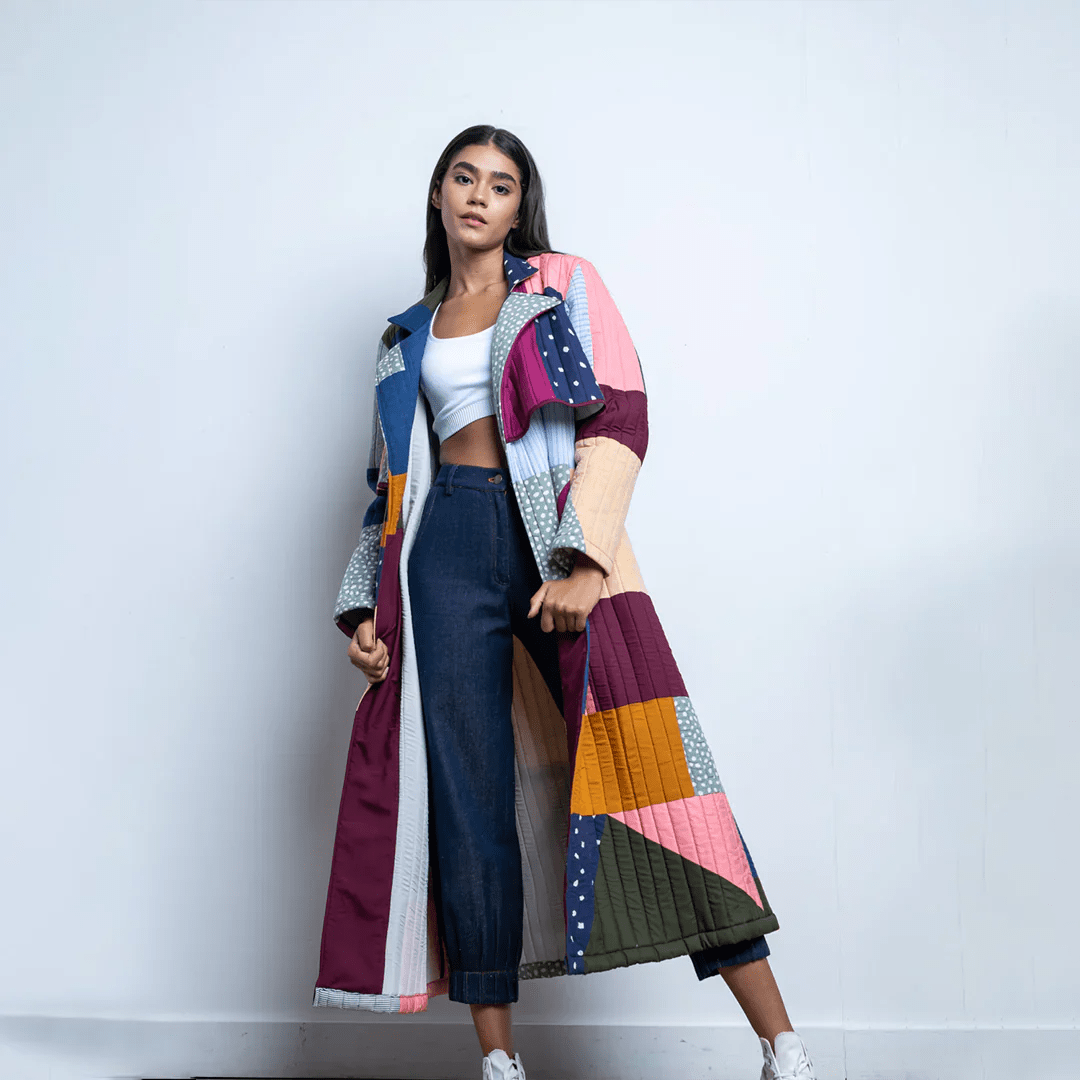 VERNON QUILTED TRENCH Chic Plaid Trench Coat