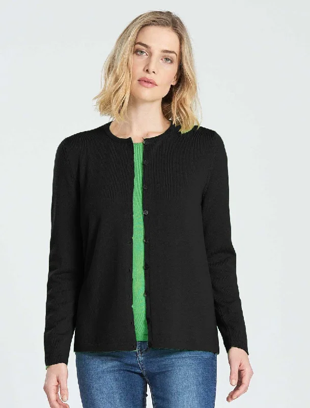 Womens LS Button Classic Cardigan Elegant Classic Vintage