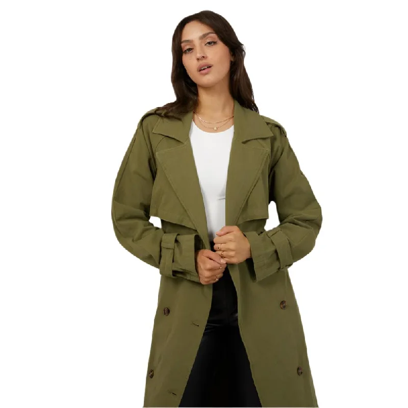 Eve Trench Coat - Womens Double-Breasted Military Trench Coat